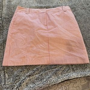Red white searsucker skirt